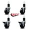Service Caster 3.5'' Soft Rubber Wheel Swivel 1-3/4'' Expanding Stem Caster Set 2 Brakes, 4PK SCC-EX20S3514-SRS-2-PLB-2-134 - alternate 5